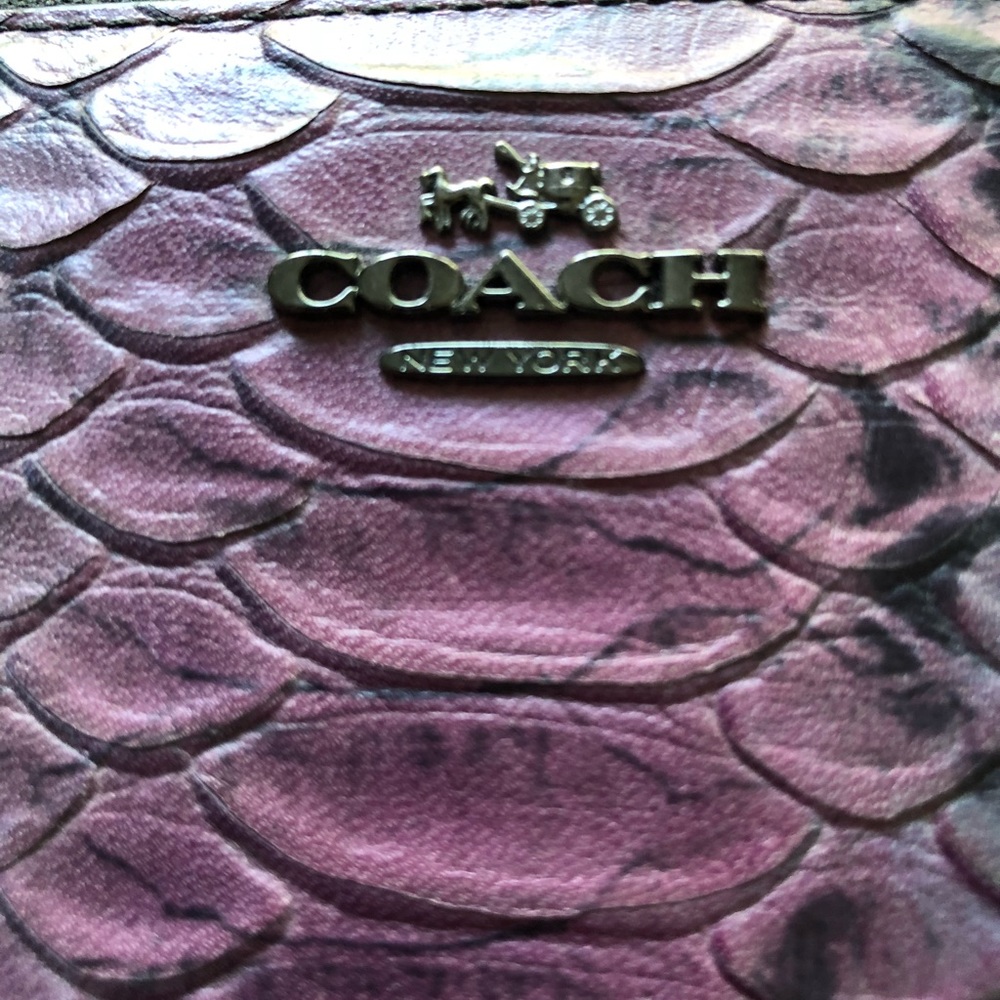 Coach Snakeskin leather wallet- New Magenta & Blue